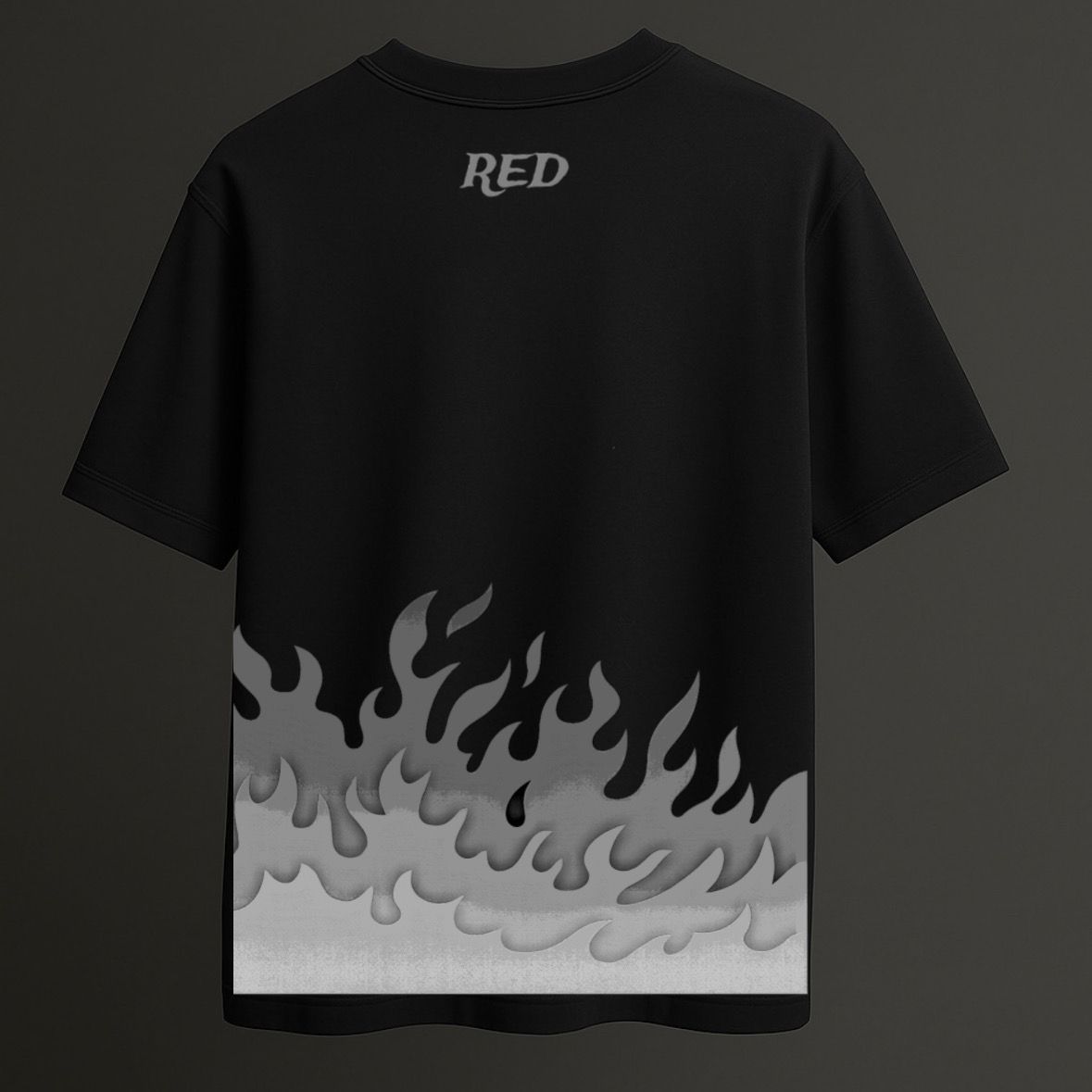 “Midnight Ember – Black Oversized Dragon Tee”