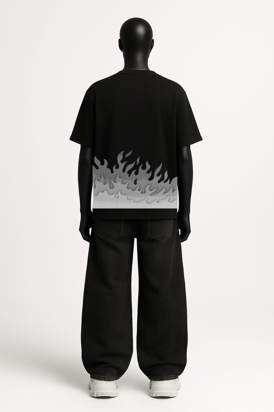 “Midnight Ember – Black Oversized Dragon Tee”