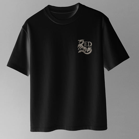 “Hydra Flame” Oversized Graphic Tee – Black | REDX