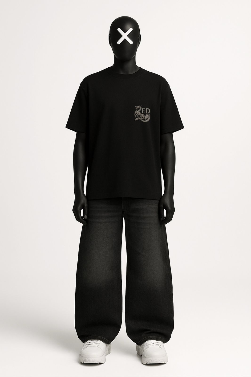 “Hydra Flame” Oversized Graphic Tee – Black | REDX