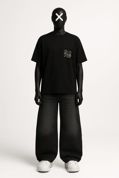 “Hydra Flame” Oversized Graphic Tee – Black | REDX
