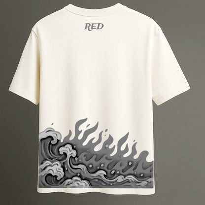 “Dragon Tide – White Oversized Graphic Tee”