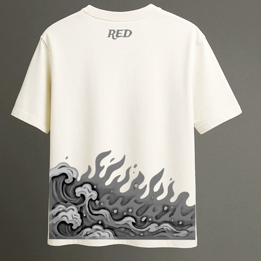 “Dragon Tide – White Oversized Graphic Tee”