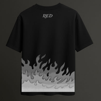“Midnight Ember – Black Oversized Dragon Tee”